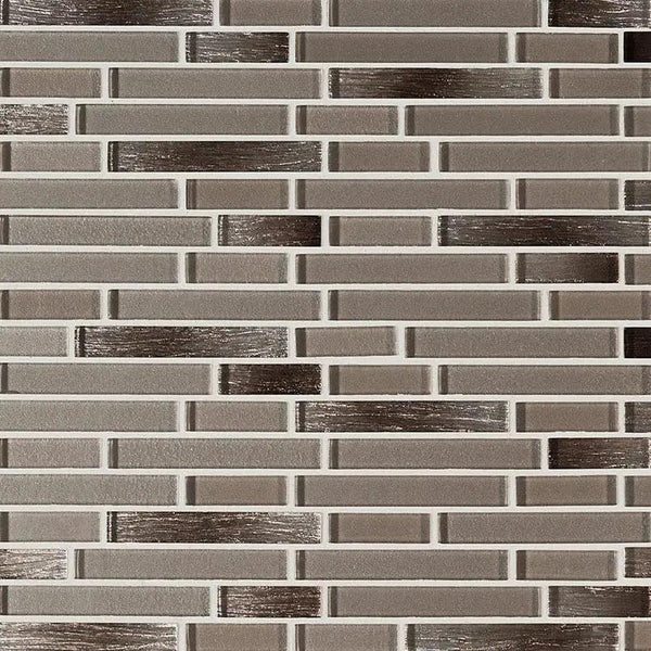 Champagne Blend Interlocking 6mm Pattern Glass Mosaics