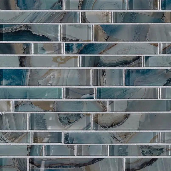 Night Sky Interlocking 8mm Pattern Glass Mosaics