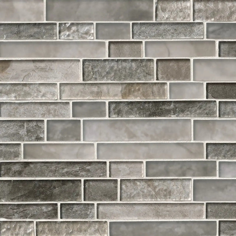 Savoy Interlocking Pattern 8mm Glass Mosaics close up