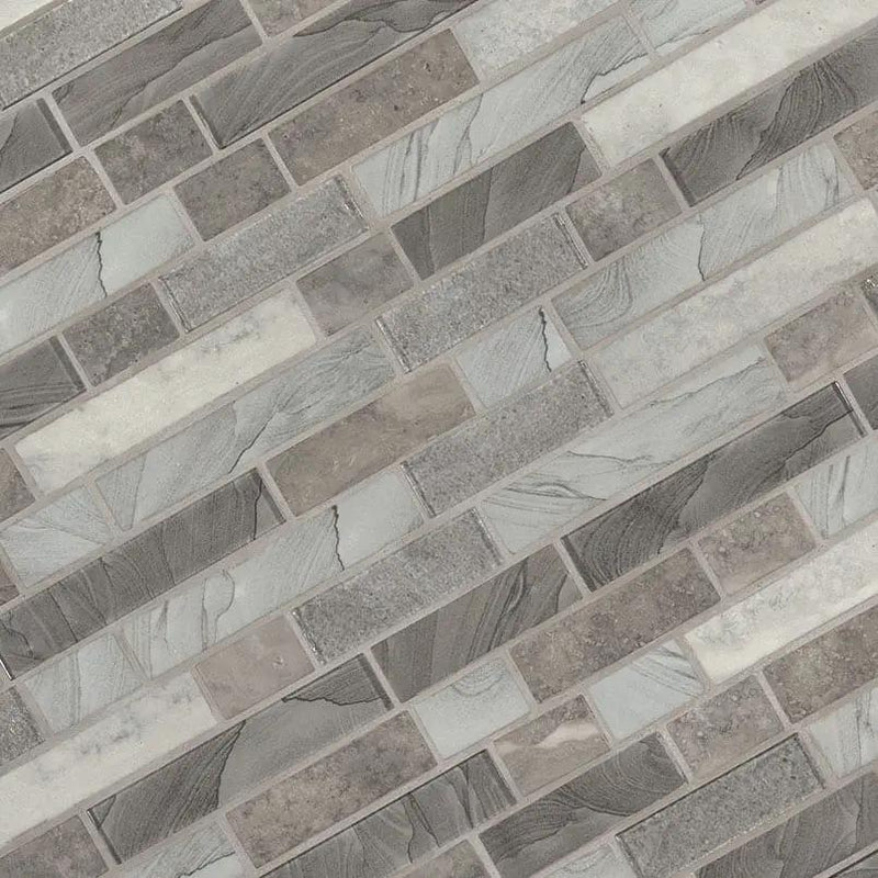 Tarvos Interlocking 6mm Pattern Glass Mosaics angled view