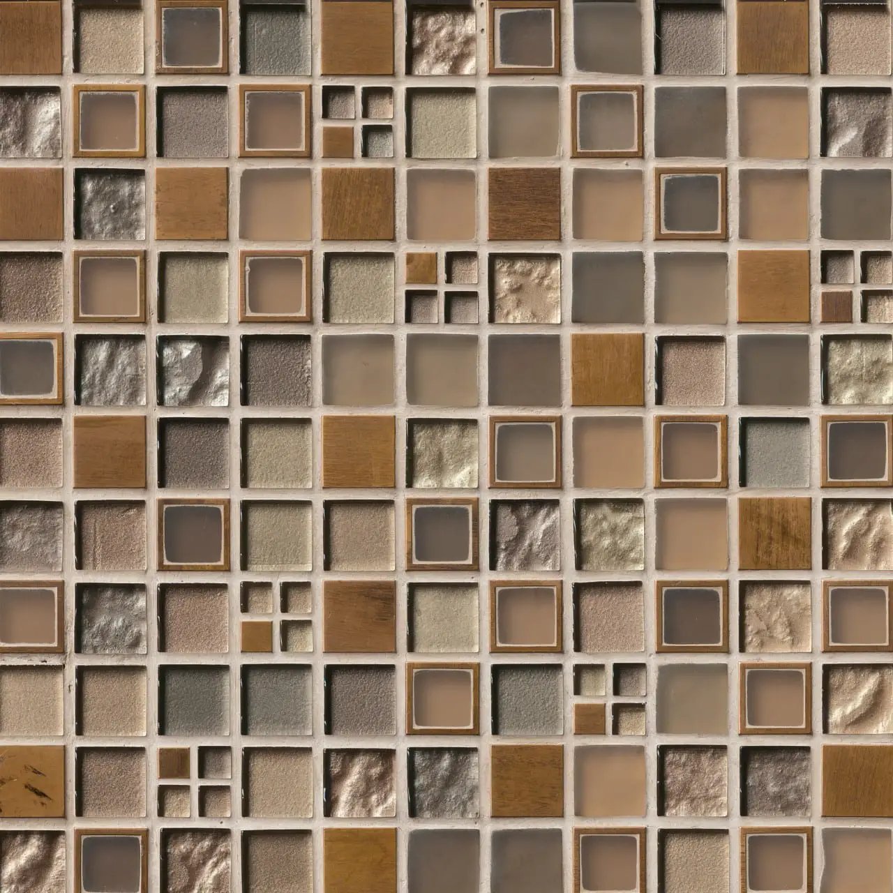 Manhattan Blend Pattern 8mm Glass Mosaics close up
