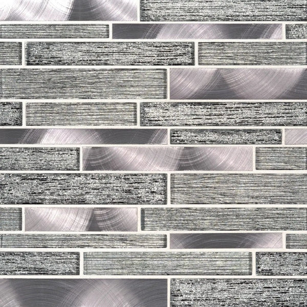Volcanic Luxe Interlocking 8mm Pattern Glass Mosaics