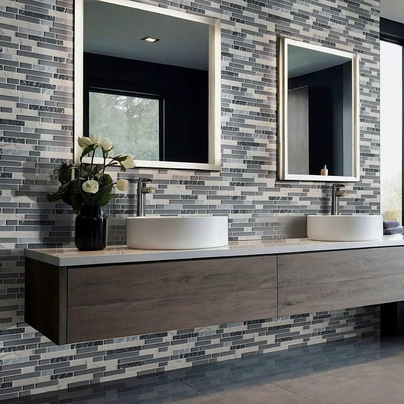 Whistler Ice Interlocking 8mm Pattern Porcelain Mosaics by MSI Surfaces