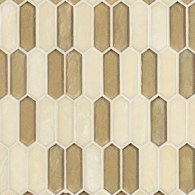 Pixie Gold 6mm Pattern Glass Mosaics close up