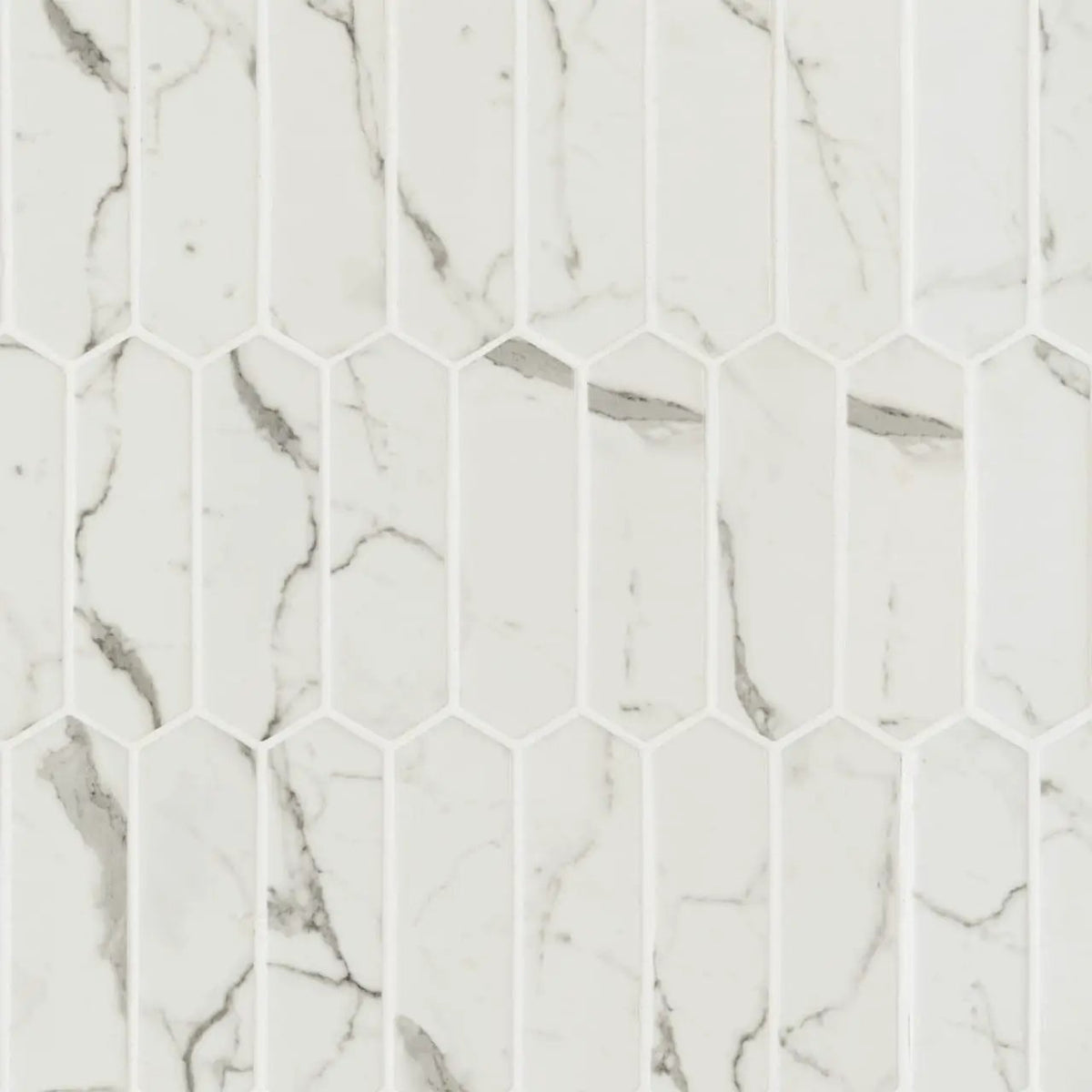 Statuario Celano Picket 6mm Glass Mosaics by MSI Surfaces