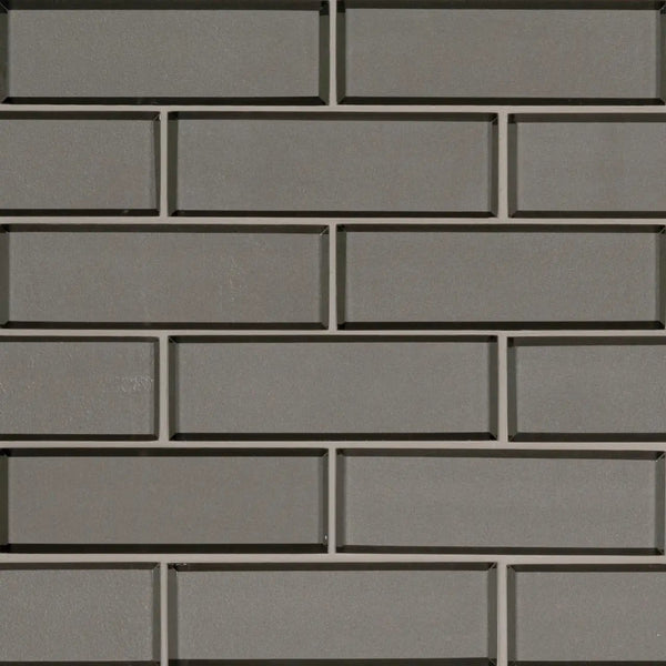 Champagne Bevel Subway Tile 2x6 Glossy Glass Mosaics