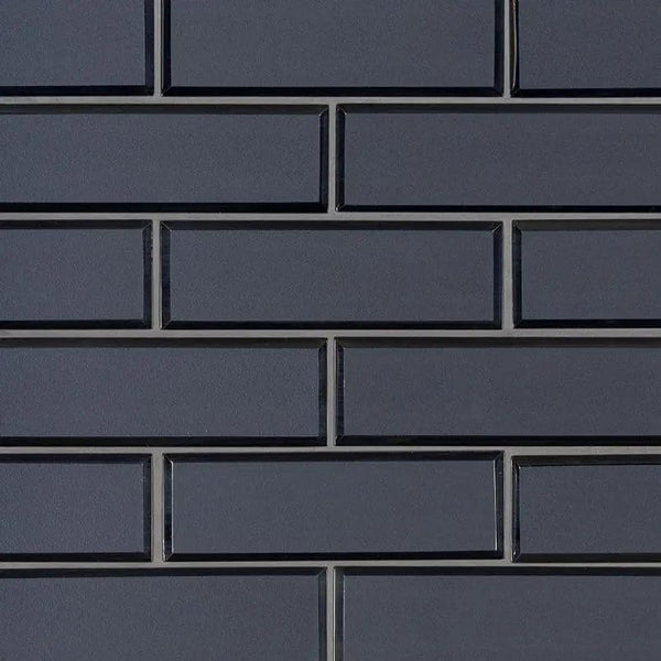 Vague Blue Subway Tile Glossy Pattern Glass Mosaics