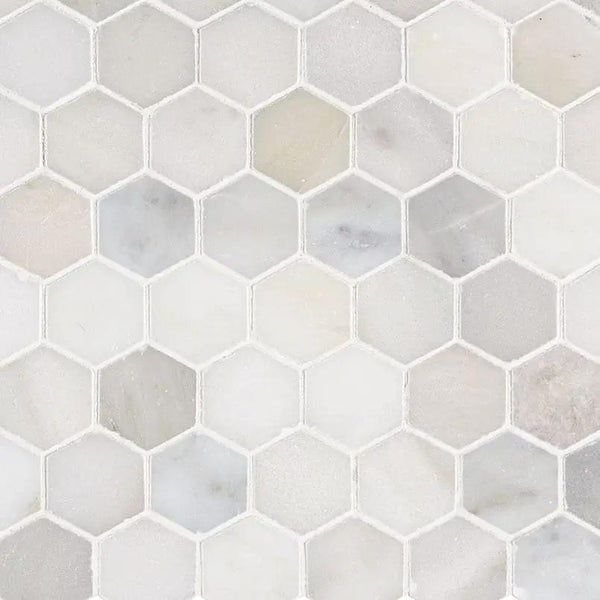 Greecian White 2"hexagon Polished Hexagon Marble Mosaics