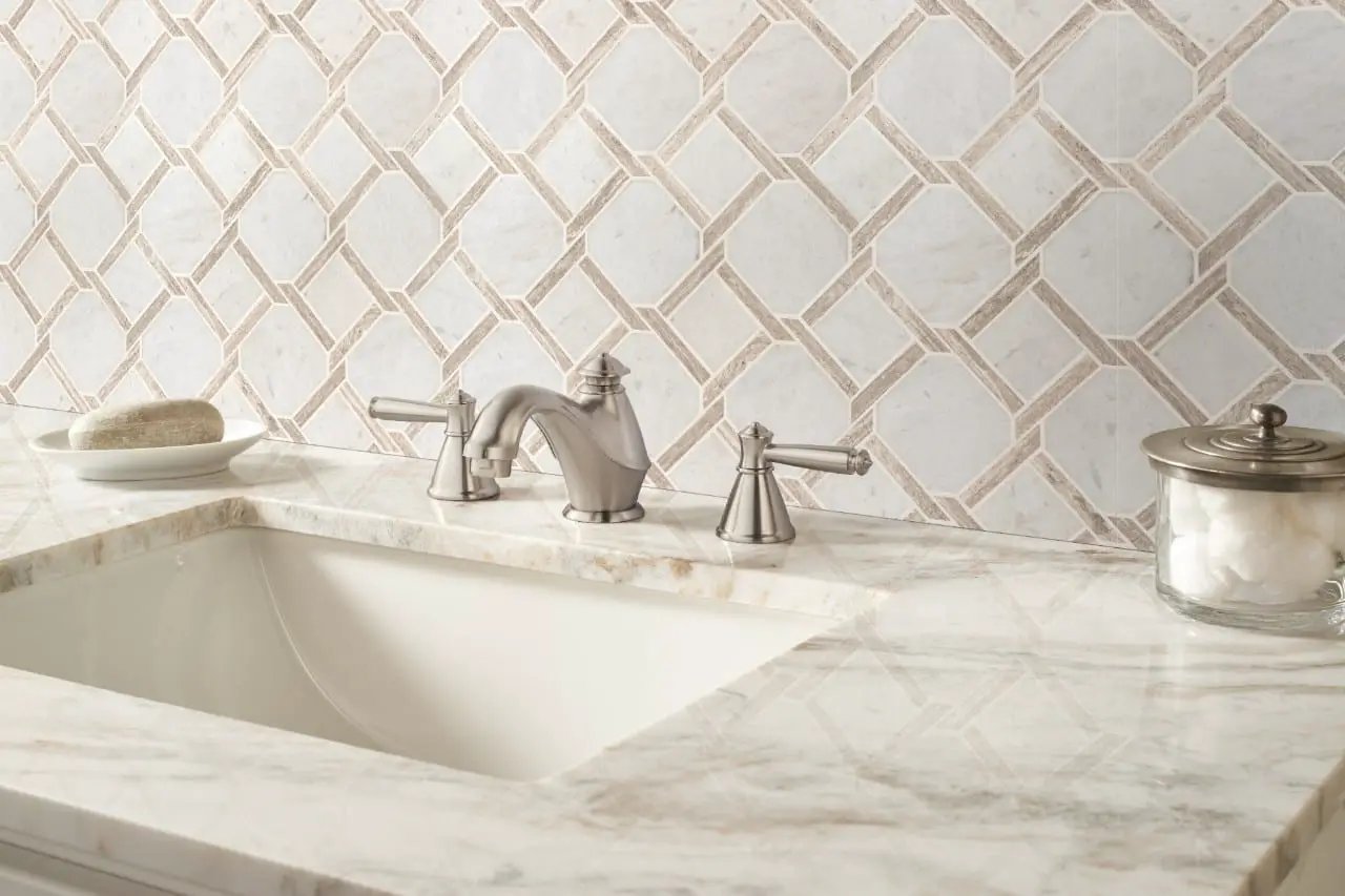 Marbella Lynx Polished Pattern Marble Mosaics by MSI Surfaces