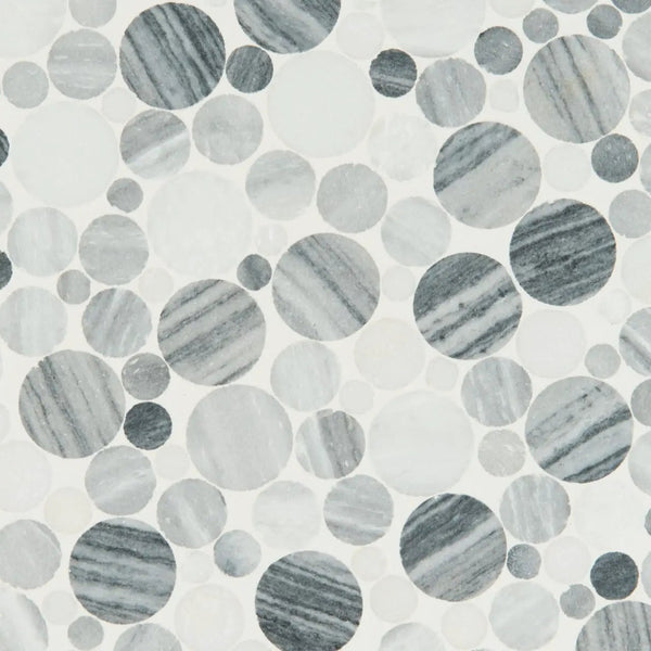 Alaska Gray Pebble Polished 10mm Pattern Marble Mosaics