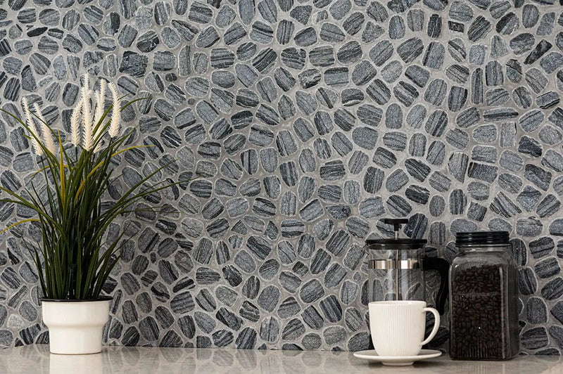 Henley Pebble Tumbled Pattern Marble Mosaics by MSI Surfaces