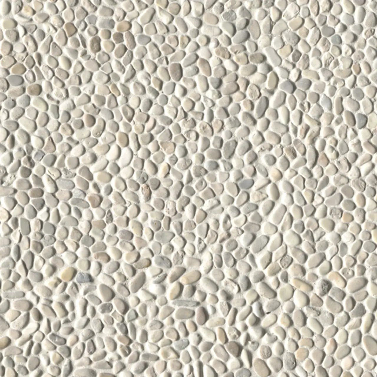 Ivory White Mini Pebble Tumbled Marble Mosaics by MSI Surfaces