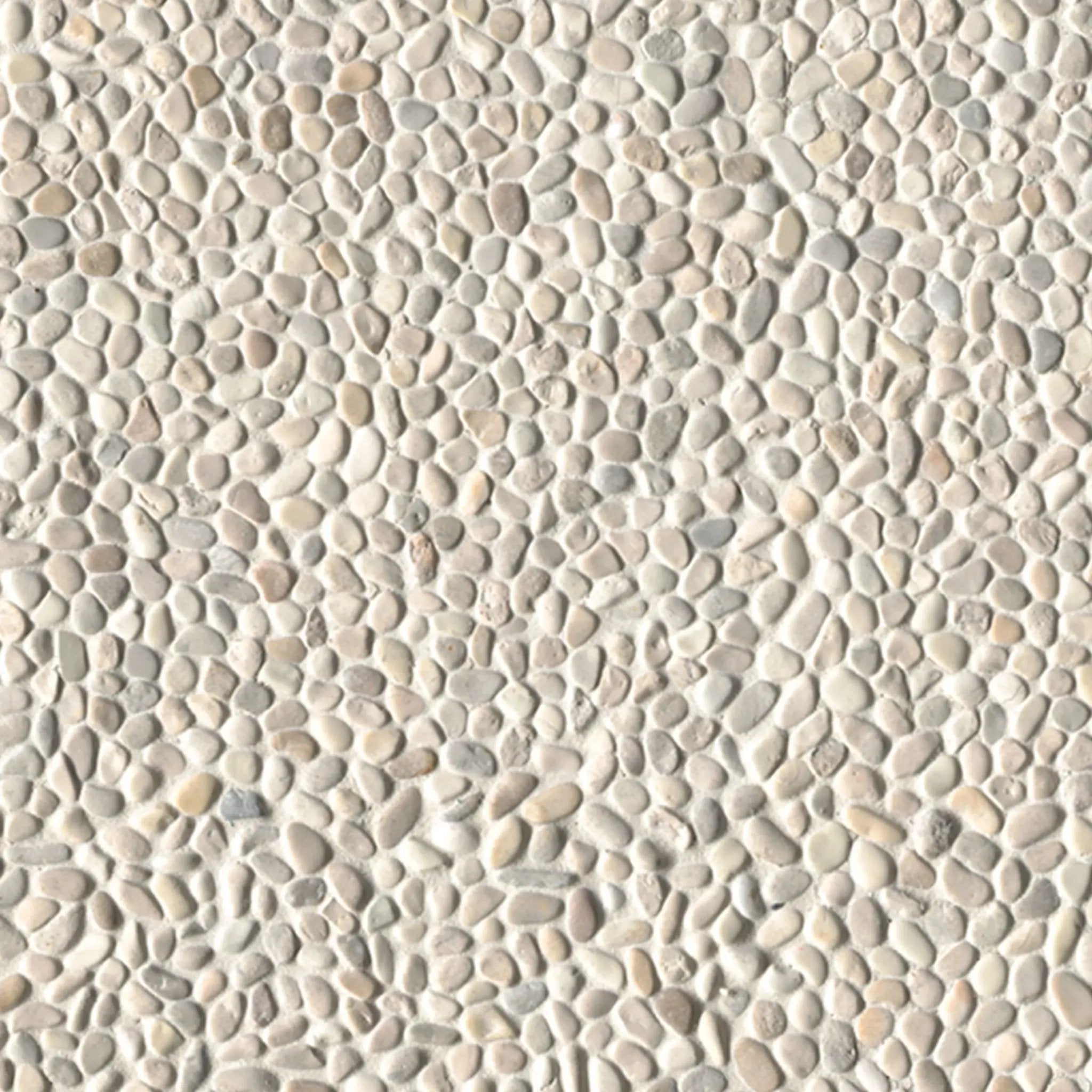 Ivory White Mini Pebble Tumbled Marble Mosaics by MSI Surfaces