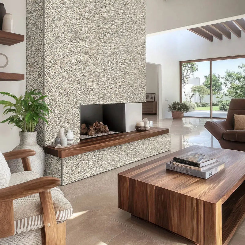 Ivory White Mini Pebble Tumbled Marble Mosaics by MSI Surfaces