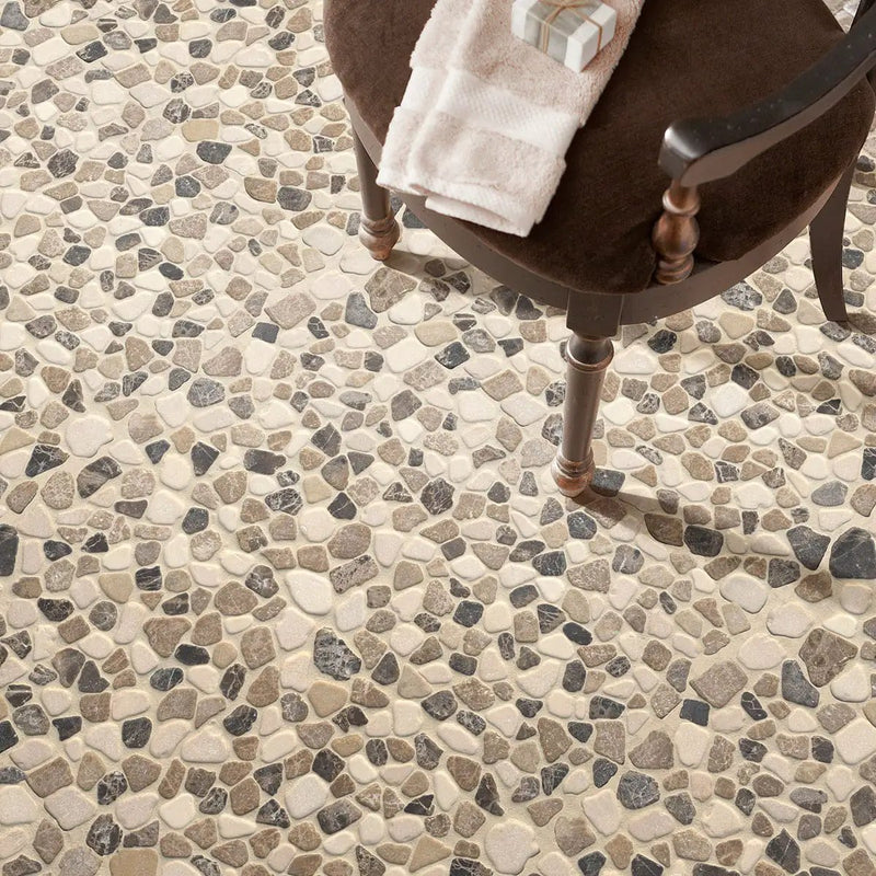 Mix Marble Pebbles Tumbled 10mm Pattern Mosaics by MSI Surfaces