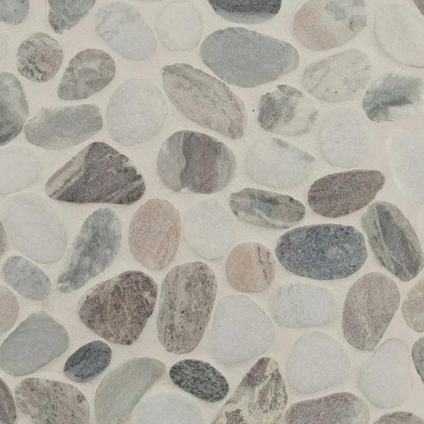 Puebla Greige Pebble Tumbled Pattern Marble Mosaics