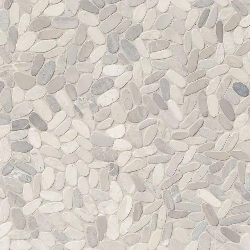 Sliced Pebble Truffle Tumbled Pattern Marble Mosaics by MSI Surfaces