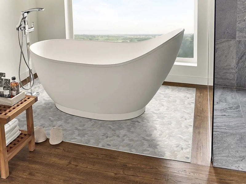 Sliced Pebble Truffle Tumbled Pattern Marble Mosaics by MSI Surfaces