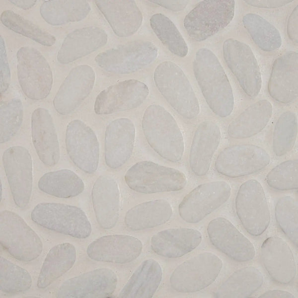 White Marble Pebbles Tumbled Pattern 10mm Mosaics