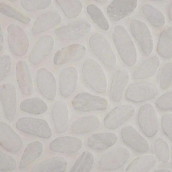 White Marble Pebbles Tumbled Pattern 10mm Mosaics, photo 2 of 2