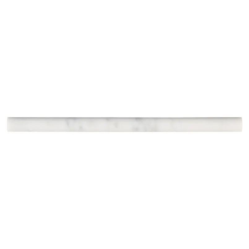 Carrara White Pencil Molding Honed Marble Mosaics 3/4x3/4 close up