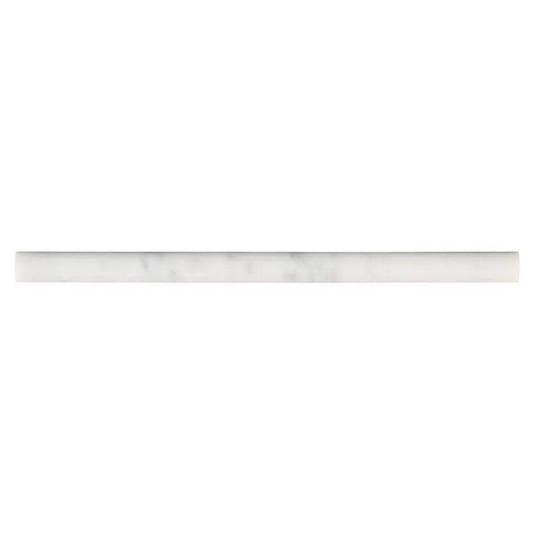 Carrara White Pencil Molding Honed Marble Mosaics 3/4x3/4