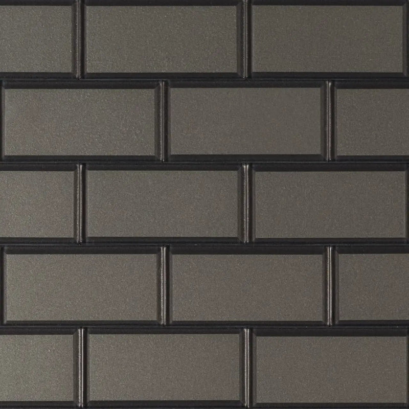 Crisson Bevel Subway Tile Glass Mosaics 2x4 close up