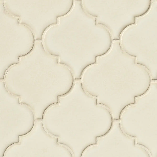 Antique White Arabesque Tile Glossy Pattern Ceramic Mosaics