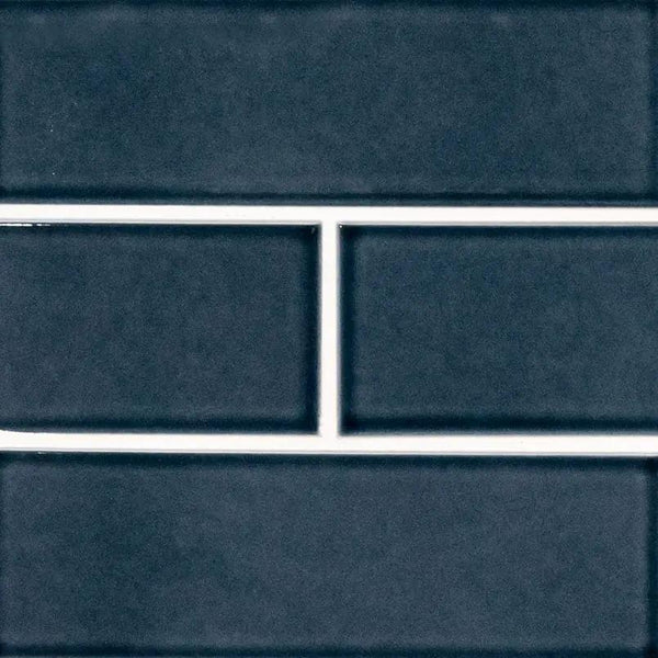 Bay Blue Glazed Tile 4x12 Glossy Ceramic Mosaics