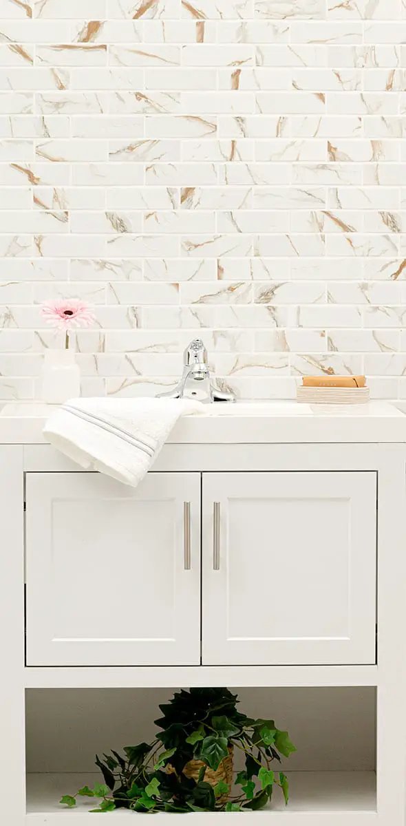 Calacatta Gold Matte Subway Tile 2x6 Porcelain Mosaics by MSI Surfaces