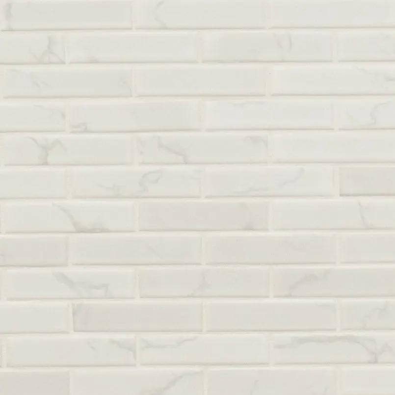Carrara Matte 1x4x6mm Porcelain Mosaics 1x4 by MSI Surfaces