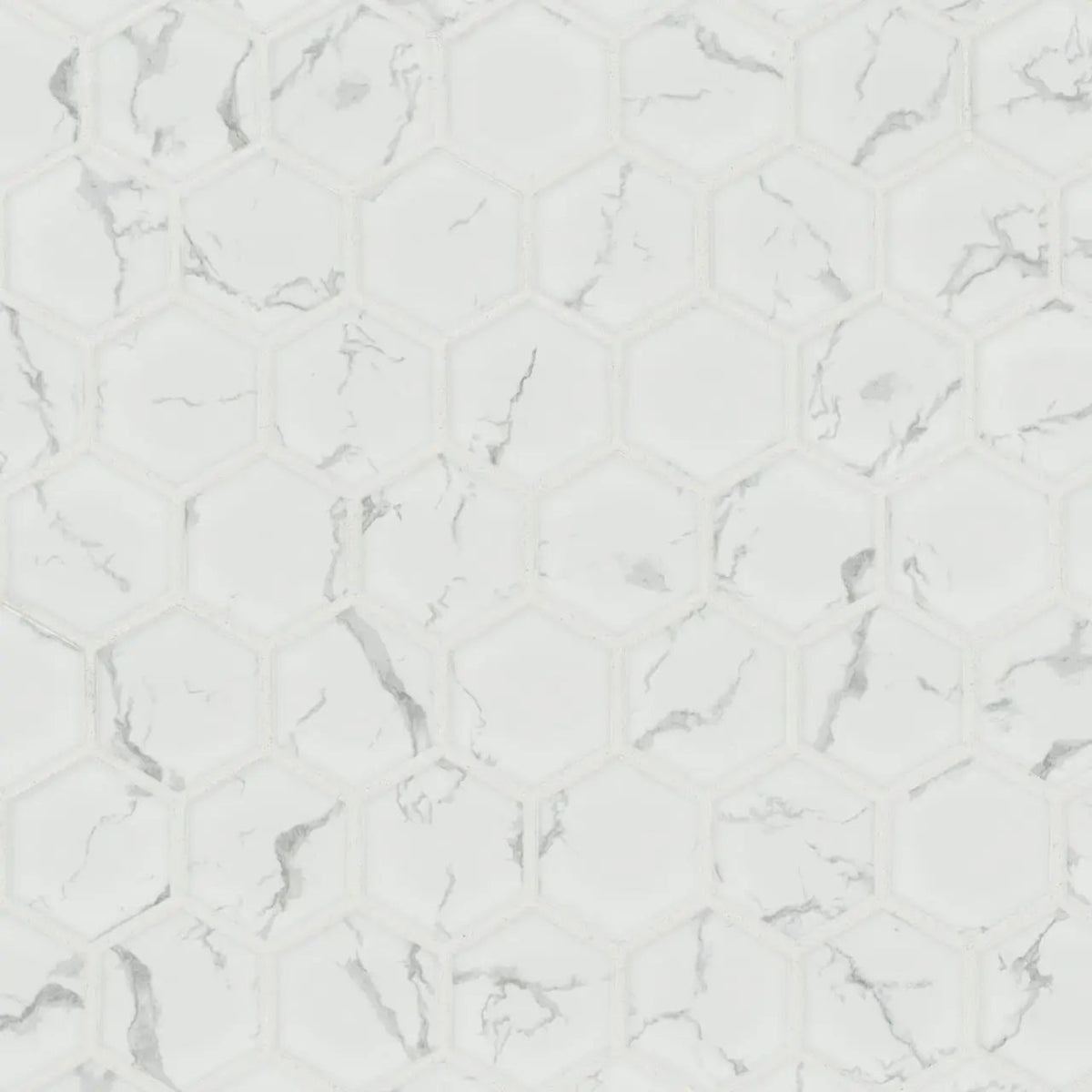 Carrara Matte 2" Hexagon Porcelain Mosaics by MSI Surfaces