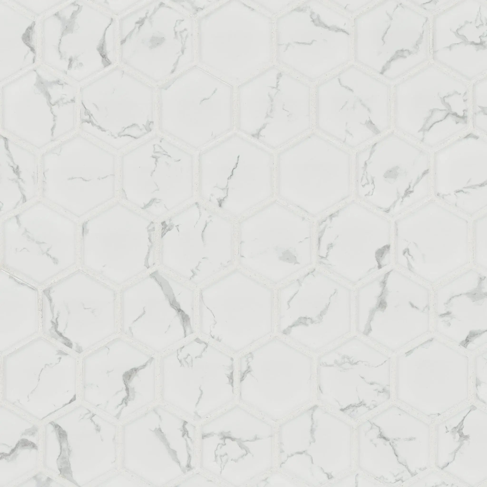 Carrara Matte 2" Hexagon Porcelain Mosaics by MSI Surfaces