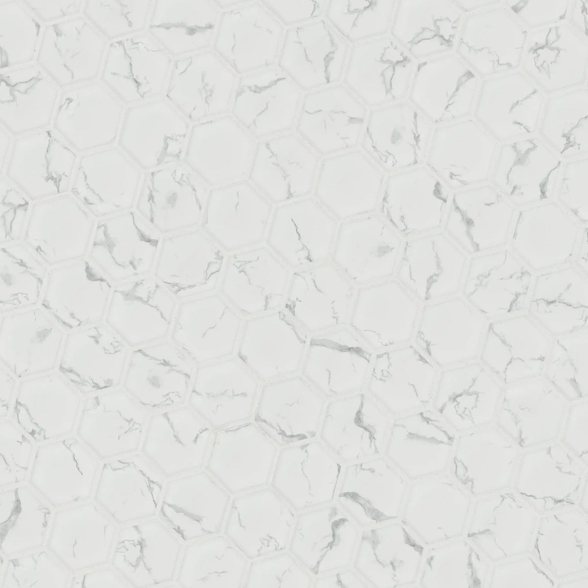 Carrara Matte 2" Hexagon Porcelain Mosaics by MSI Surfaces