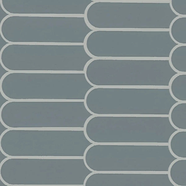 Cielo Azul Scallop Glossy Pattern Porcelain Mosaics