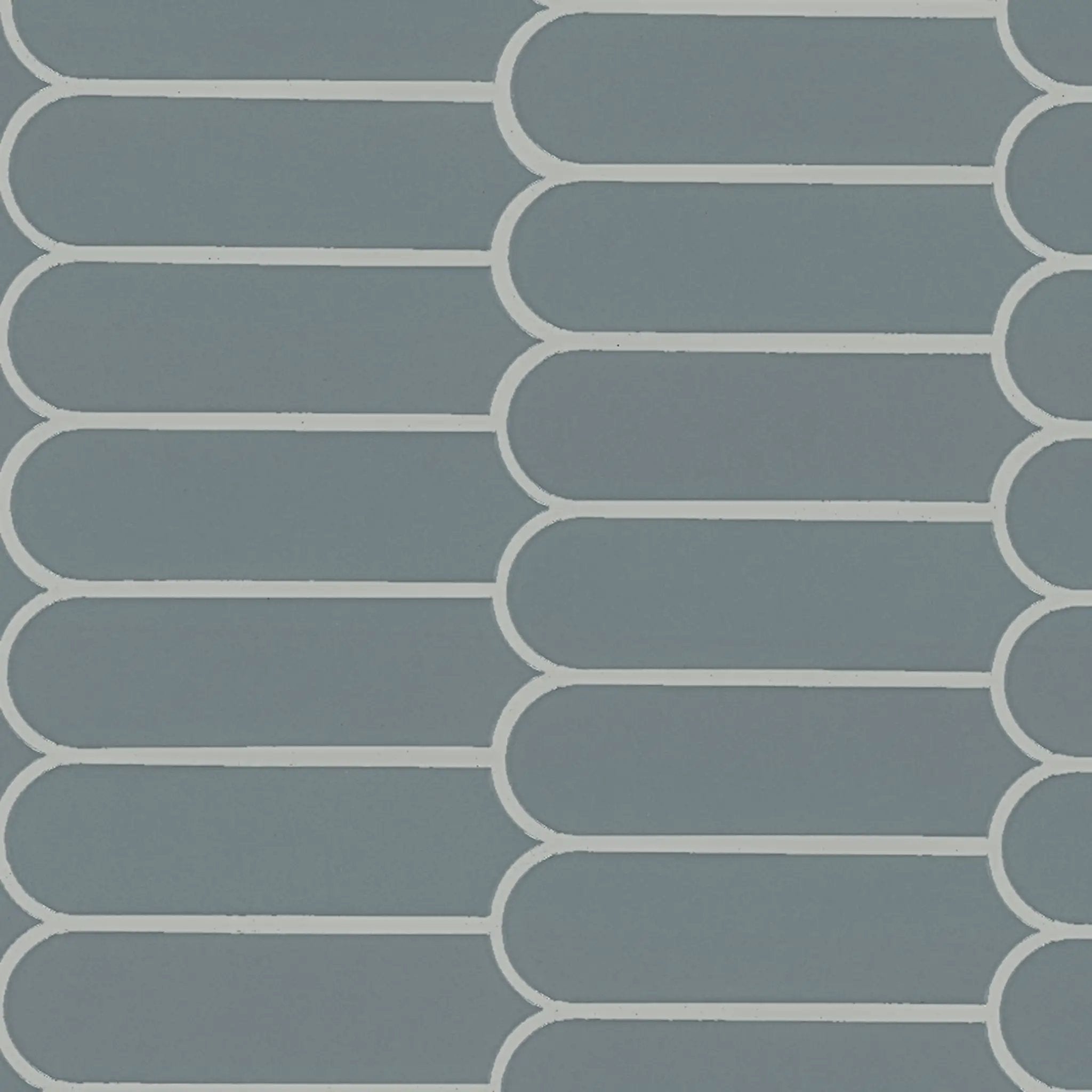 Cielo Azul Scallop Glossy Pattern Porcelain Mosaics close up