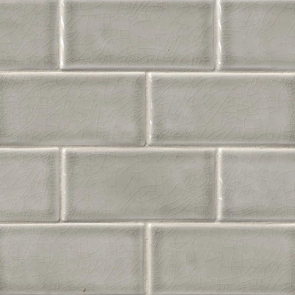 Dove Gray Subway Tile 3x6 Glossy Ceramic Mosaics