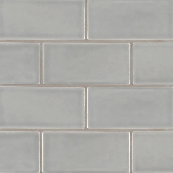Morning Fog Subway Tile 3x6 Glossy Ceramic Mosaics