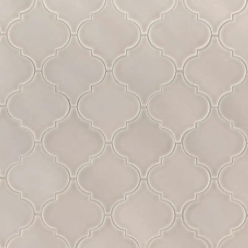 Portico Pearl Arabesque Tile Glossy Pattern Ceramic Mosaics close up