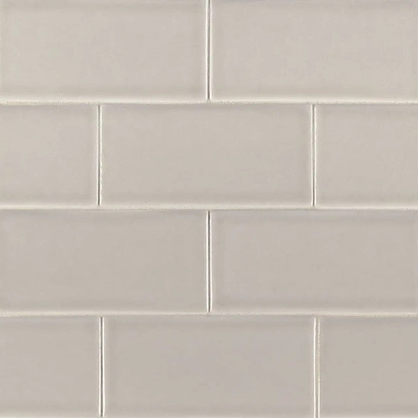 Portico Pearl Subway Tile 3x6 Glossy Ceramic Mosaics