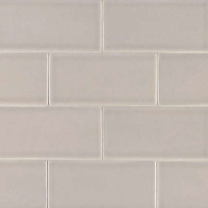 Portico Pearl Subway Tile 3x6 Glossy Ceramic Mosaics close up