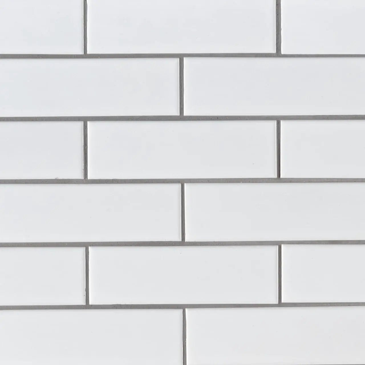 Retro Brick Bianco White Tile Matte Pattern Porcelain Mosaics close up