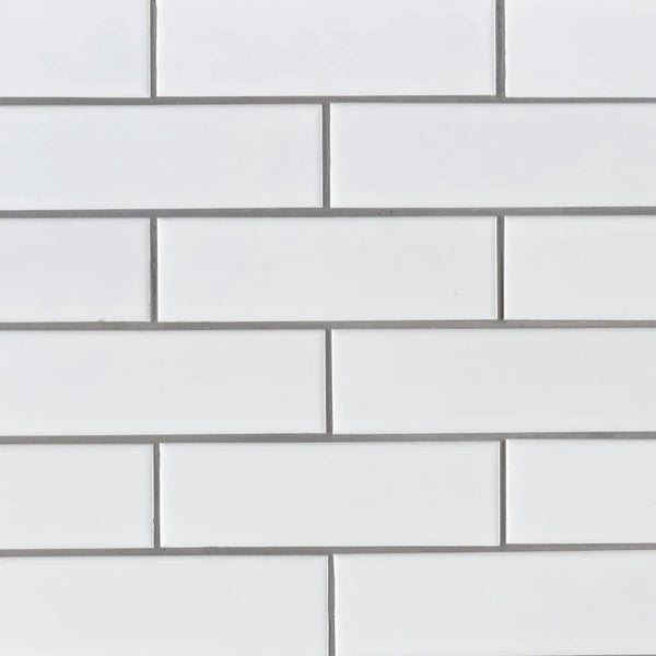 Retro Brick Bianco White Tile Matte Pattern Porcelain Mosaics