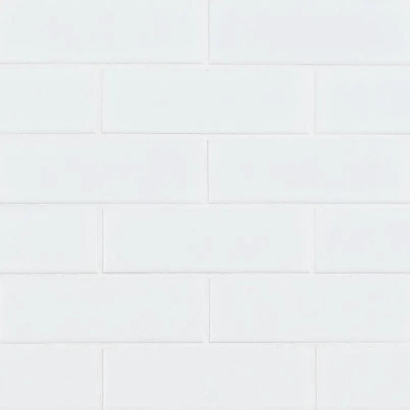 Retro Brick Bianco White Tile Matte Pattern Porcelain Mosaics close up