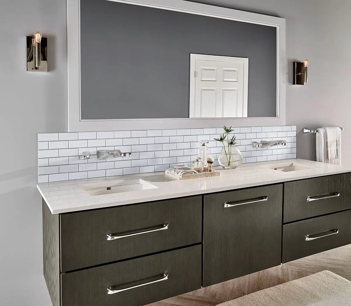 Retro Brick Bianco White Tile Matte Pattern Porcelain Mosaics in a finished room