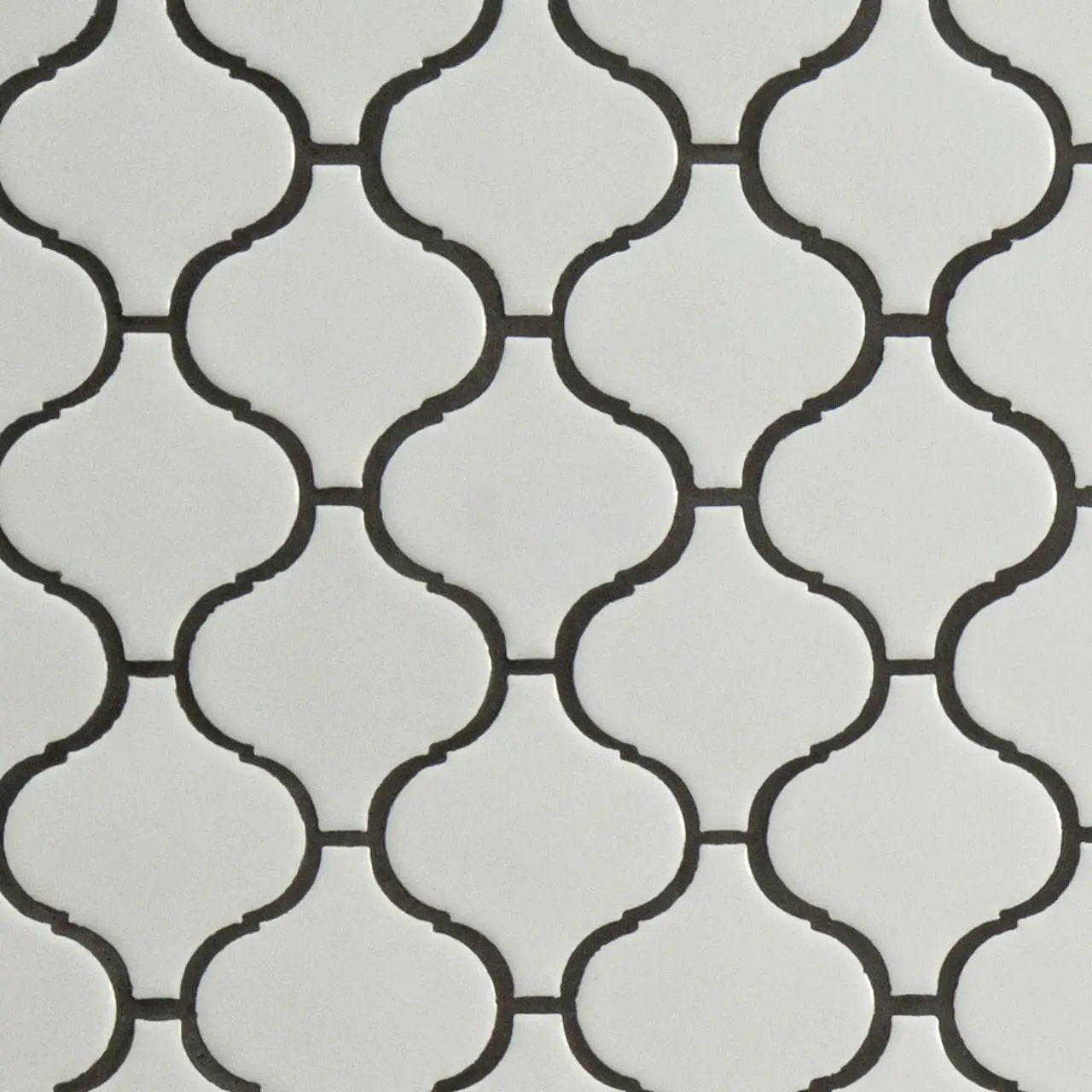 White Glossy Arabesque Tile Pattern Porcelain Mosaics by MSI Surfaces