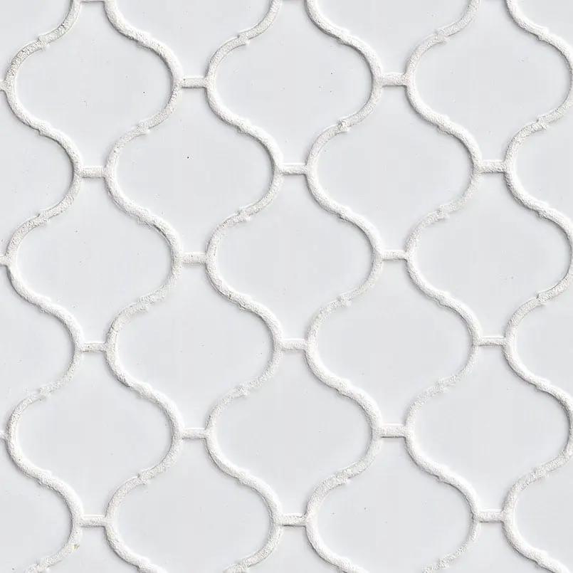 White Glossy Arabesque Tile Pattern Porcelain Mosaics by MSI Surfaces