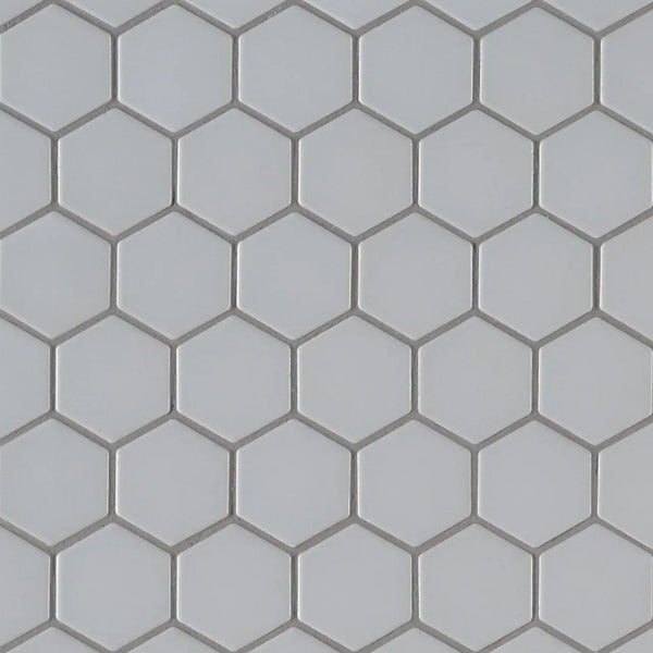 Retro Hexo Gray 6mm Matte Porcelain Mosaics