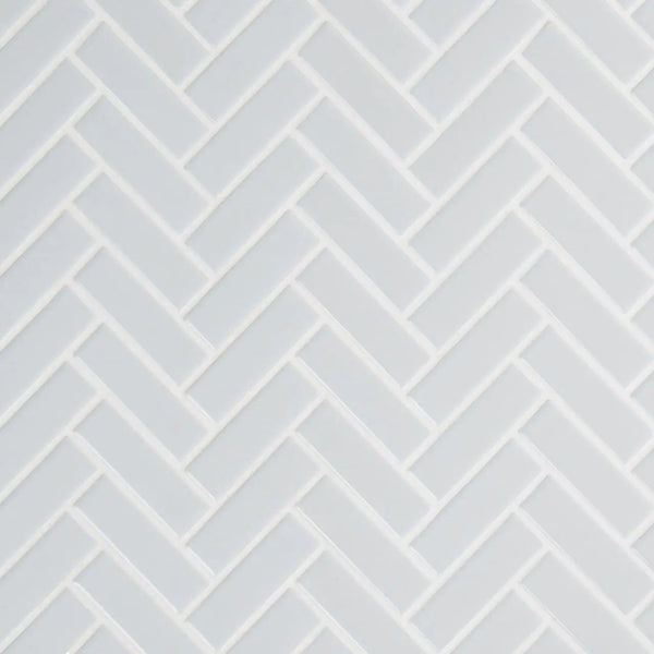 Gray Glossy Herringbone Mosaic Porcelain