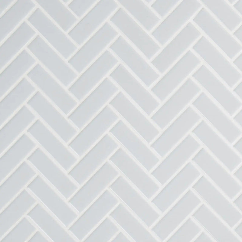 Gray Glossy Herringbone Mosaic Porcelain close up